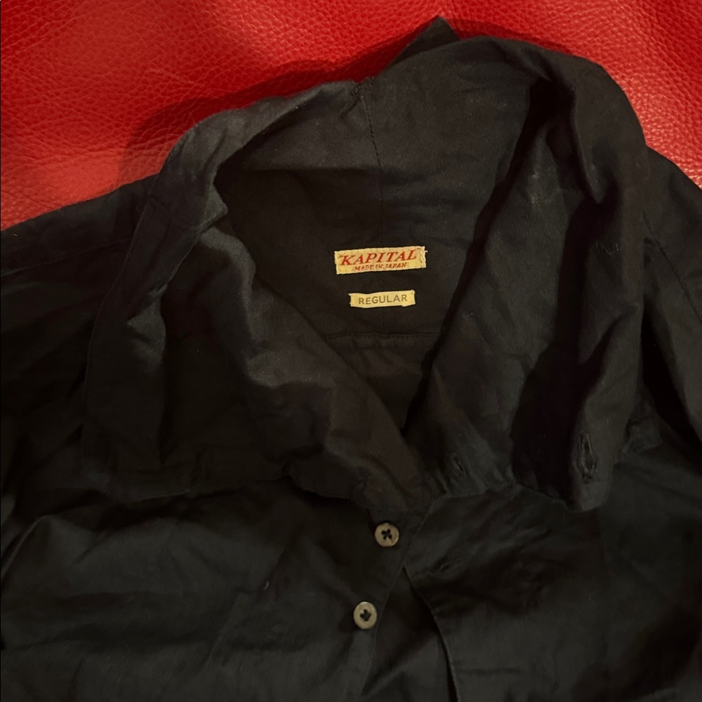 Kapital Shawl Collar Shirt, L, Navy - Picture 2 of 6